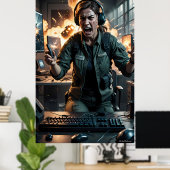 Razernij in de Firestorm Gamekamer Poster (Thuiskantoor)