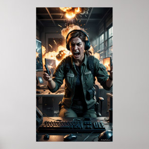 Razernij in de Firestorm Gamekamer Poster