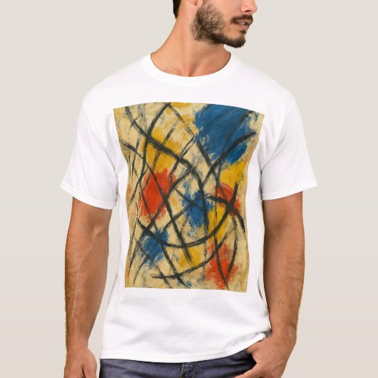 RAZID Abstract Expressionist Art – Bold Color Moti T-shirt (Voorkant)