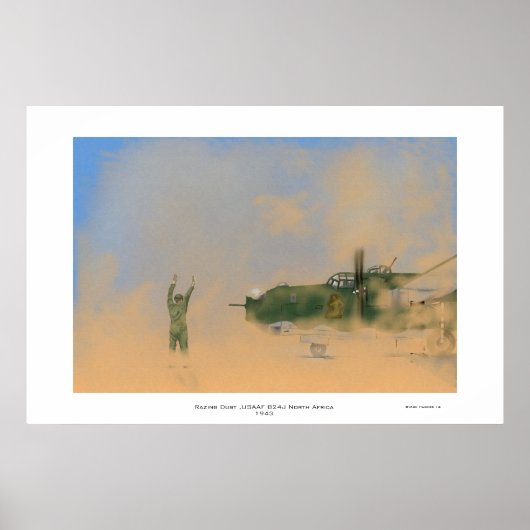Razing Dust B24J Liberator Noord-Afrika 1943 Poster (Voorkant)