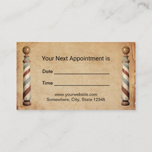 Razor Appointment  Barber Hair Stylist Afsprakenkaartje (Achterkant)