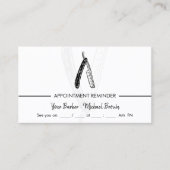 Razor Barber Appointment Black White Visitekaartje (Voorkant)