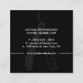 Razor Barber Minimalist Simple Black Vierkante Visitekaartje (Achterkant)