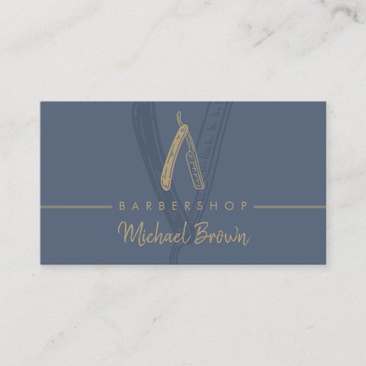 Razor Barber Navy Visitekaartje (Voorkant)