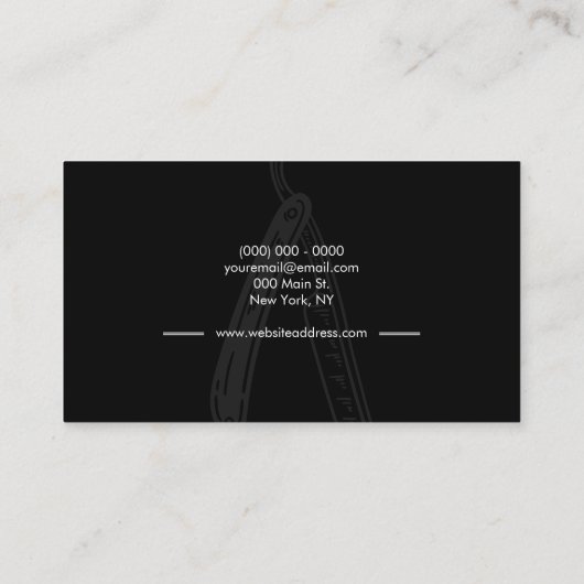 Razor Barber shop zwart Visitekaartje (Achterkant)