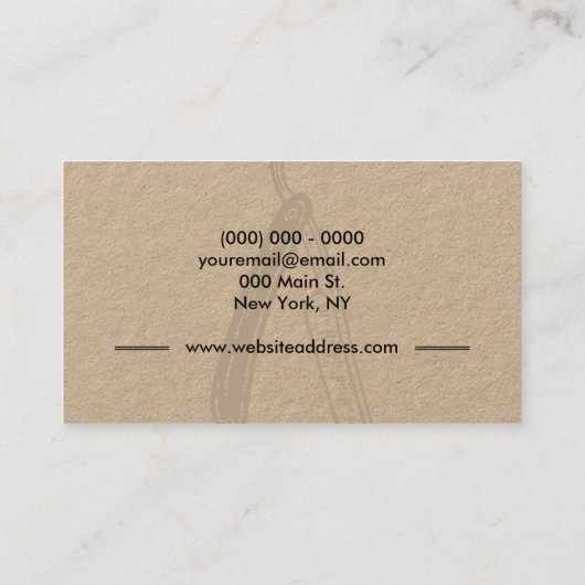 Razor Barbershop Hair Cut Salon Men Visitekaartje (Achterkant)