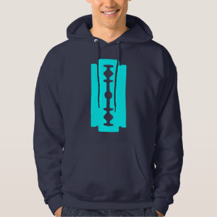 Razor Blade - Cyaan op donker Hoodie