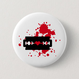 Razor Blade houdt van bloed Ronde Button 5,7 Cm