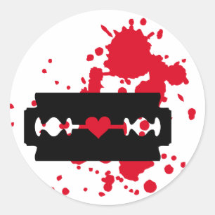 Razor Blade houdt van bloed Ronde Sticker