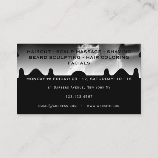 Razor blade-lijst visitekaartje (Achterkant)