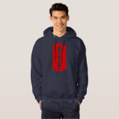 Razor Blade - Rood op Donker Hoodie (Voorkant volledig)