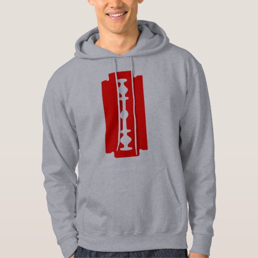 Razor Blade - Rood op licht Hoodie (Voorkant)
