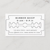 Razor Blade Silver Barber Modern Hair Stylist Visitekaartje (Achterkant)