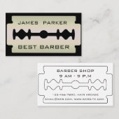 Razor Blade Silver Barber Modern Hair Stylist Visitekaartje (Voorkant / Achterkant)