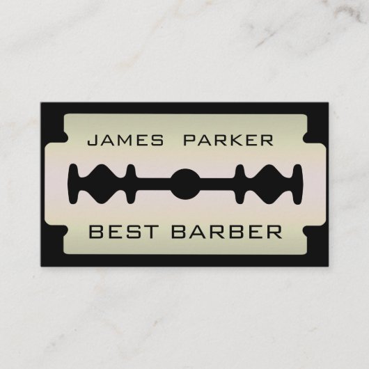 Razor Blade Silver Barber Modern Hair Stylist Visitekaartje (Voorkant)