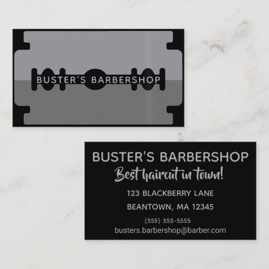 Razor Blade Visitekaartje (Voorkant / Achterkant)