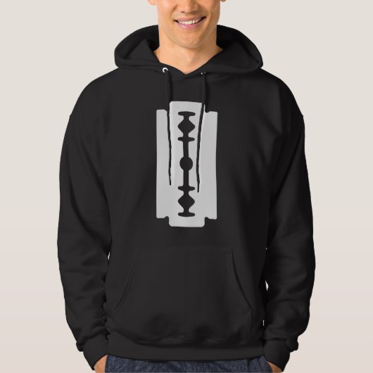 Razor Blade - Wit op donker Hoodie (Voorkant)