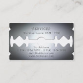 Razor-bladekapsel geïnspireerde cover visitekaartje (Achterkant)