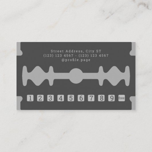 Razor donkerbruine loyaliteit visitekaartje (Achterkant)