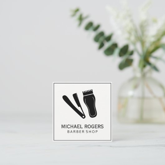 Razor- en Haarclippers Vierkante Visitekaartje (Staand voorkant)