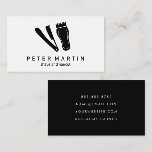 Razor- en Haarclippers Visitekaartje (Voorkant / Achterkant)