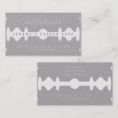 Razor faux zie vorm grijze vaartuigen visitekaartje (Voorkant / Achterkant)