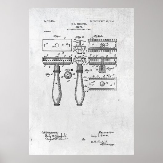 Razor Patent Print 1904 Poster (Voorkant)