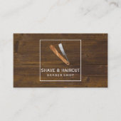 Razor Rustic Wood White Box Visitekaartje (Voorkant)