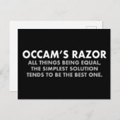 Razor Scientific Principle van Occam Briefkaart (Voorkant / Achterkant)