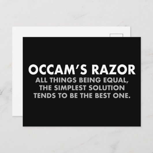 Razor Scientific Principle van Occam Briefkaart (Voorkant / Achterkant)