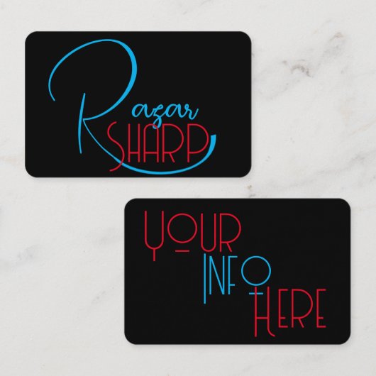 Razor Sharp Barber Shop Visitekaartjes (Voorkant / Achterkant)