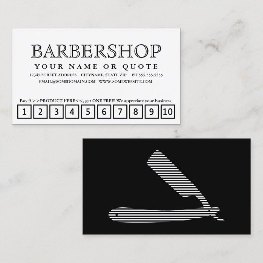 razor strepen trouwe punch - kaart klantenkaartje (Voorkant / Achterkant)