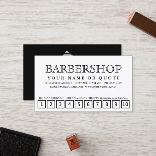 razor strepen trouwe punch - kaart klantenkaartje (Voorkant / Achterkant in situ)