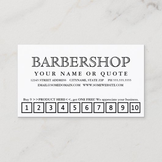 razor strepen trouwe punch - kaart klantenkaartje (Voorkant)