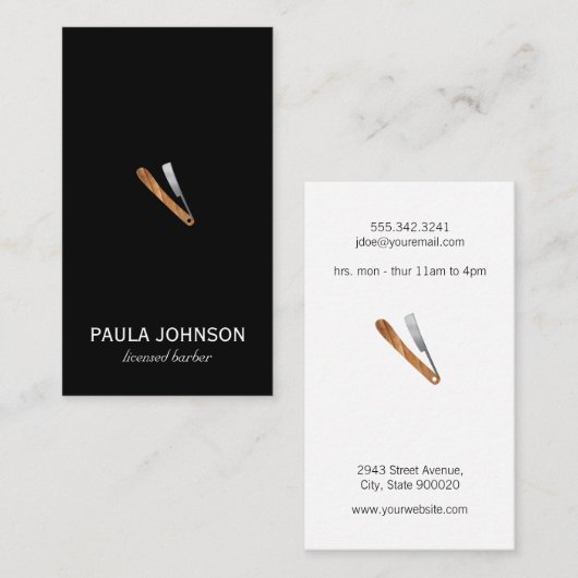 Razor Visitekaartje (Voorkant / Achterkant)