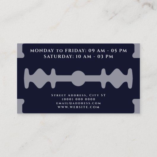 Razor-vormloyaliteitskaart Visitekaartje (Achterkant)