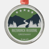 Razorback Regional Greenway Metalen Ornament (Voorkant)