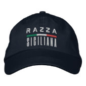 Razza Siciliana - Embroidered Italian Pride Hat Geborduurde Pet (Voorkant)