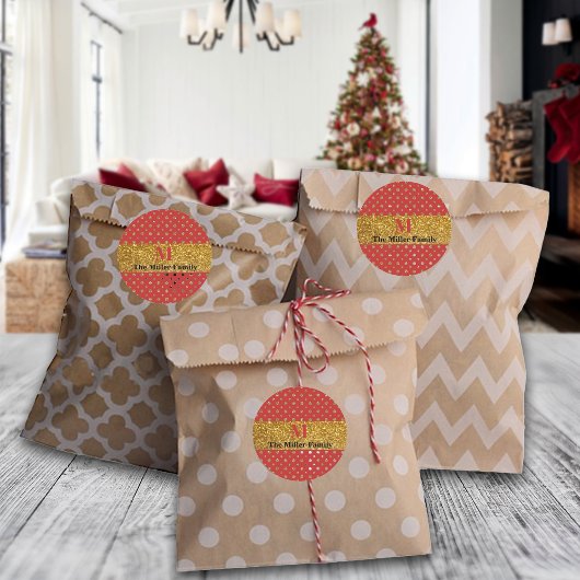 Razzle Dazzle Kerst Glitter Stippen Custom Ronde Sticker