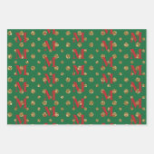 Razzle Dazzle Kerst Glitter Stippen Monogram Inpakpapier Vel (Voorkant)