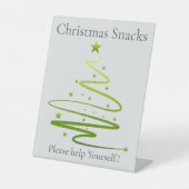 Razzle Dazzle Kerstfeest Snacks Reclamebord Met Voetstuk (Voorkant)