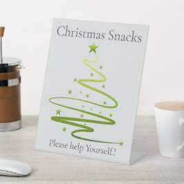 Razzle Dazzle Kerstfeest Snacks Reclamebord Met Voetstuk