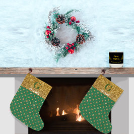 Razzle Dazzle Kerstmis Glitter Polka Dots Groen Grote Kerstsok