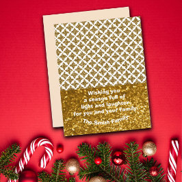 Razzle Dazzle Kerstmis Glittery Gouden Sterren Cus Feestdagenkaart