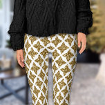 Razzle Dazzle Kerstmis Glittery Gouden Sterren Leggings<br><div class="desc">Deze Christmas Faux Glitter Gold Stars Leggings ziet er zo cool,  trendy en  uit! Ideaal om met een feestelijke top te draag en klaar om te feesten! Kan zelfs buiten het seizoen gedragen worden.</div>