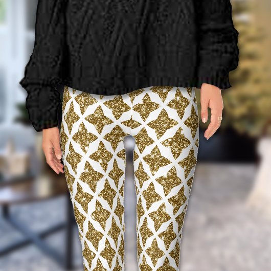 Razzle Dazzle Kerstmis Glittery Gouden Sterren Leggings