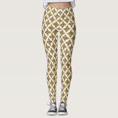 Razzle Dazzle Kerstmis Glittery Gouden Sterren Leggings (Voorkant)