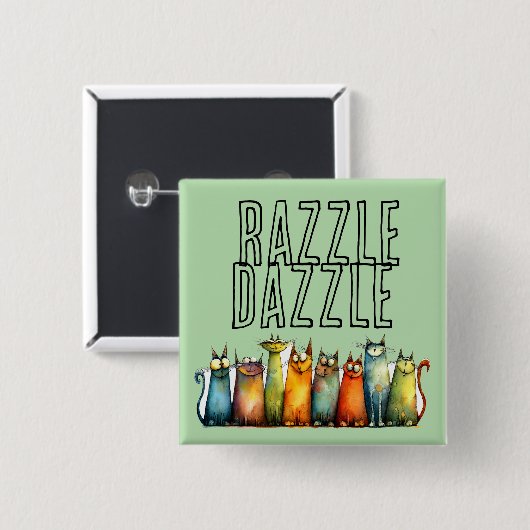 Razzle Dazzle Knop Vierkante Button 5,1 Cm (Voorkant /achterkant)