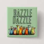 Razzle Dazzle Knop Vierkante Button 5,1 Cm (Voorkant)