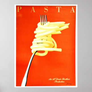 RAZZZIA PASTA Al Dente Poster Art Deco Style